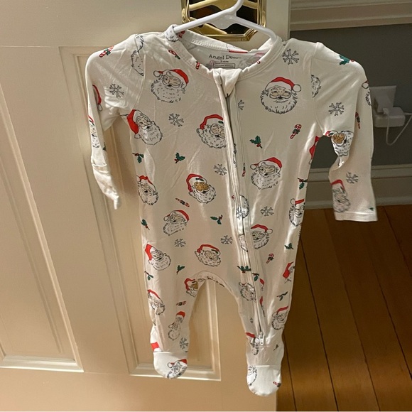 Angel Dear Other - NWT Angel Dear Bamboo Holiday Christmas Santa Print Footie Pajama